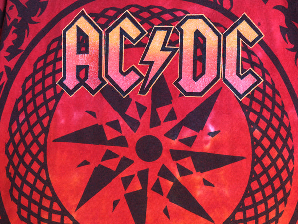AC/DC 両面 ツアー プリント タイダイ Tシャツ メンズ XL 当時物 オフィシャル アート イラスト グラフィック バンド ロック 大きいサイズ