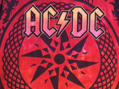 AC/DC 両面 ツアー プリント タイダイ Tシャツ メンズ XL 当時物 オフィシャル アート イラスト グラフィック バンド ロック 大きいサイズ