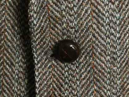 90s ハリスツイード テーラード ジャケット メンズ M 程/ オールド ウール ツイード ブレザー マルチカラー ストライプ トラッド シンプル