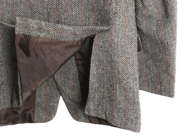 90s ハリスツイード テーラード ジャケット メンズ M 程/ オールド ウール ツイード ブレザー マルチカラー ストライプ トラッド シンプル