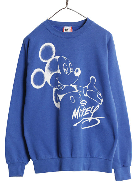 80s USA製 ミッキー イラスト プリント スウェット メンズ レディース M ヴィンテージ ディズニー オフィシャル キャラクター トレーナー