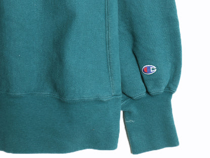 90s USA製 ★ チャンピオン リバースウィーブ スウェット メンズ XL オールド トレーナー ワンポイント 目付き ヘビーウェイト ターコイズ