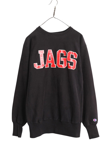 90s USA製 ★ チャンピオン リバースウィーブ カレッジ プリント スウェット メンズ L 古着 オールド トレーナー 裏起毛 ヘビーウェイト 黒