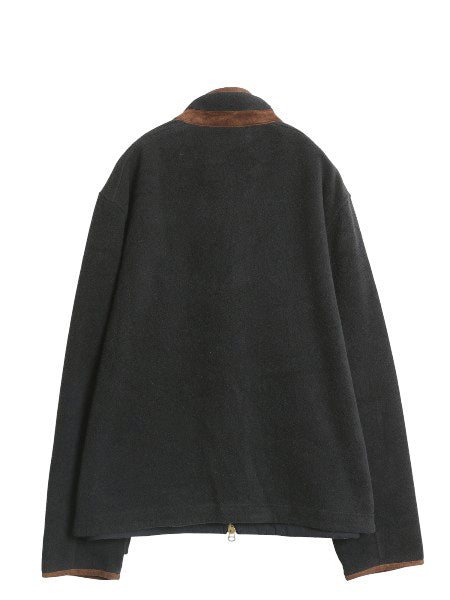 00s ポロ ラルフローレン フルジップ フリース ジャケット メンズ XXL / 古着 オールド 本革 レザー ブルゾン ハイネック 大きいサイズ 黒