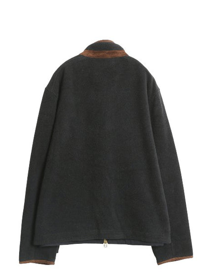 00s ポロ ラルフローレン フルジップ フリース ジャケット メンズ XXL / 古着 オールド 本革 レザー ブルゾン ハイネック 大きいサイズ 黒