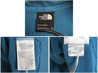 ノースフェイス プリント スウェット フード パーカー メンズ XL 裏起毛 プルオーバー トレーナー ベア グラフィック 大きいサイズ ブルー