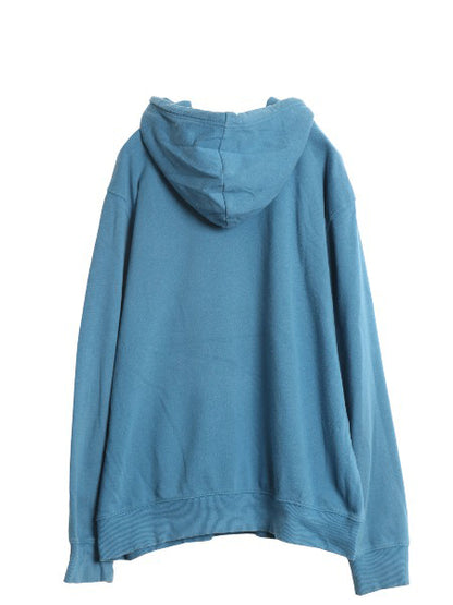 ノースフェイス プリント スウェット フード パーカー メンズ XL 裏起毛 プルオーバー トレーナー ベア グラフィック 大きいサイズ ブルー