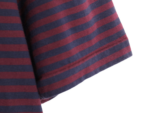 ポロ ラルフローレン ボーダー 半袖 Tシャツ メンズ L 古着 コットン シングルステッチ ワンポイント カットソー スリム フィット ツートン