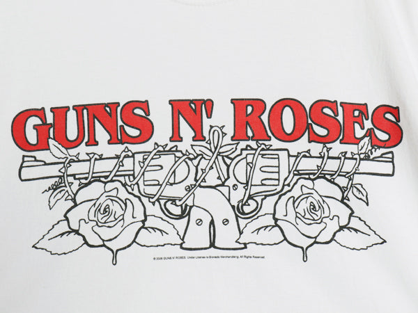 デッドストック 00s ガンズアンドローゼス イラスト プリント Tシャツ メンズ L / オールド オフィシャル ローズ アート バンド ロック 白 