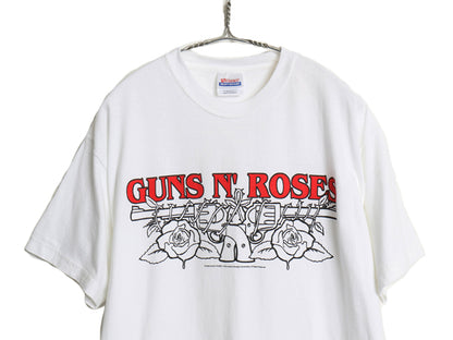 デッドストック 00s ガンズアンドローゼス イラスト プリント Tシャツ メンズ L / オールド オフィシャル ローズ アート バンド ロック 白 