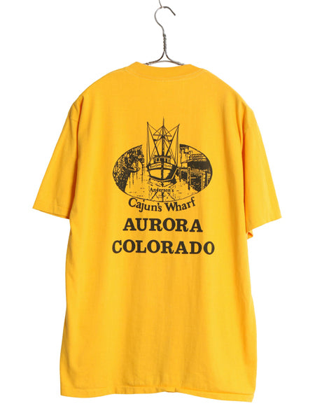 デッドストック 80s USA製 企業 イラスト プリント Tシャツ メンズ L / 新品 ヴィンテージ 当時物 グラフィック シングルステッチ イエロー