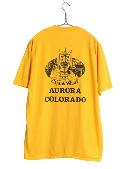 デッドストック 80s USA製 企業 イラスト プリント Tシャツ メンズ L / 新品 ヴィンテージ 当時物 グラフィック シングルステッチ イエロー