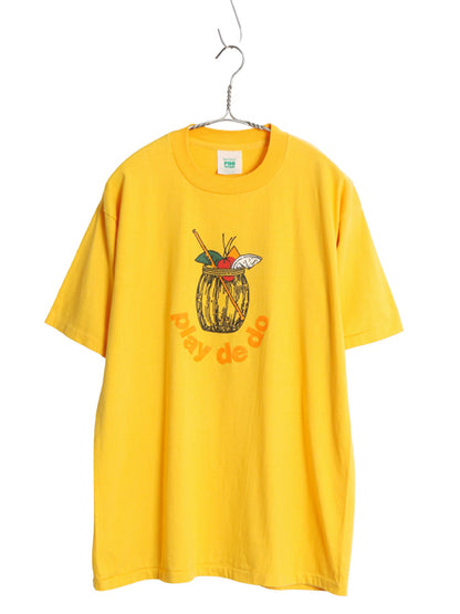 デッドストック 80s USA製 企業 イラスト プリント Tシャツ メンズ L / 新品 ヴィンテージ 当時物 グラフィック シングルステッチ イエロー