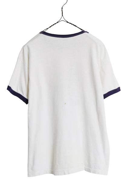 70s USA製 ★ チャンピオン スキー イラスト プリント リンガー Tシャツ メンズ M 程/ 古着 ヴィンテージ バータグ 100% コットン ツートン