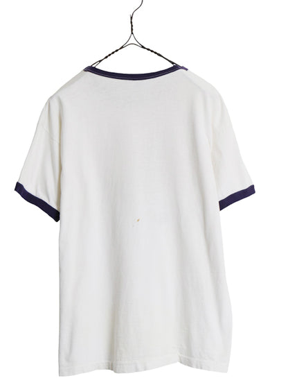 70s USA製 ★ チャンピオン スキー イラスト プリント リンガー Tシャツ メンズ M 程/ 古着 ヴィンテージ バータグ 100% コットン ツートン