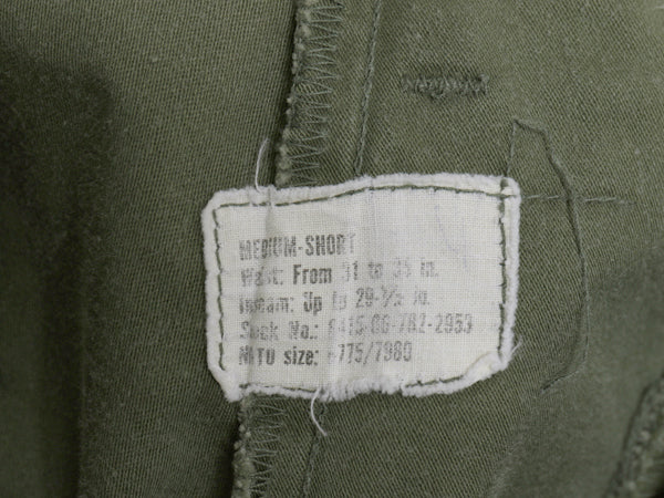 70s ★ US ARMY 米軍実物 M-65 フィールド パンツ MEDIUM SHORT 雰囲気系 78年製 ヴィンテージ カーゴ ミリタリー アーミー 軍物 オリーブ