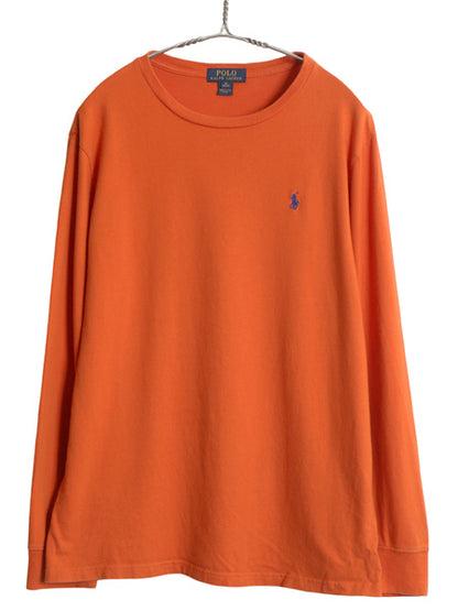 ポロ ラルフローレン 長袖 Tシャツ キッズ XL メンズ S 程 ロンT ロングスリーブ コットン ワンポイント ポニー カットソー インナー 無地
