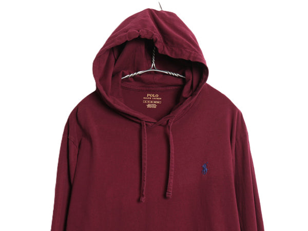 ポロ ラルフローレン フード付き 長袖 Tシャツ メンズ XL コットン ロンT フード パーカー プルオーバー カットソー 大きいサイズ シンプル