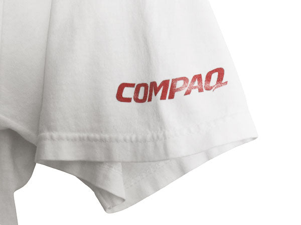 90s 00s ★ COMPAQ アート イラスト プリント Tシャツ メンズ XL オールド 当時物 企業物 コンピューター グラフィック ヘビーウェイト 白