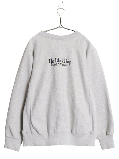90s USA製 The Black Dog ドッグ プリント スウェット メンズ レディース L オールド トレーナー 裏起毛 ヘビーウェイト リバース タイプ 