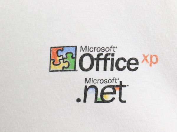 00s ★ マイクロソフト Office ロゴ イラスト プリント Tシャツ メンズ XL / 古着 オールド 企業物 当時物 グラフィック コンピューター 白