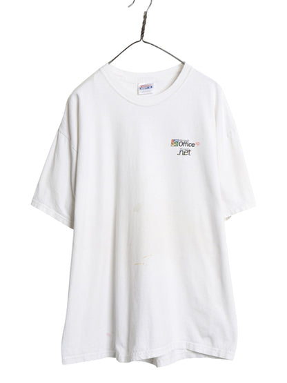 00s ★ マイクロソフト Office ロゴ イラスト プリント Tシャツ メンズ XL / 古着 オールド 企業物 当時物 グラフィック コンピューター 白