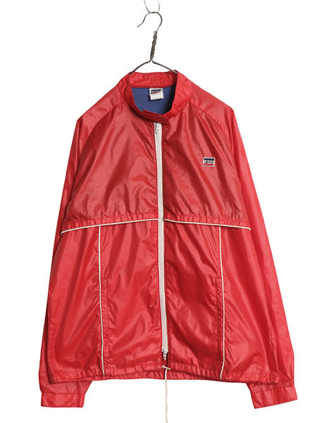 80s USA製 リーバイス ナイロン ジャケット メンズ L ヴィンテージ レーシング フルジップ メッシュ ライナー付き ブルゾン ジャンパー 赤