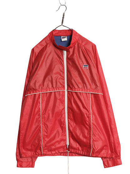 80s USA製 リーバイス ナイロン ジャケット メンズ L ヴィンテージ レーシング フルジップ メッシュ ライナー付き ブルゾン ジャンパー 赤