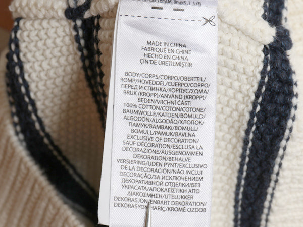 ポロ ラルフローレン ロールネック コットン ニット セーター レディース XS / ボーダー ワンピース 肩ボタン ワンポイント ロゴ刺繍 白 紺