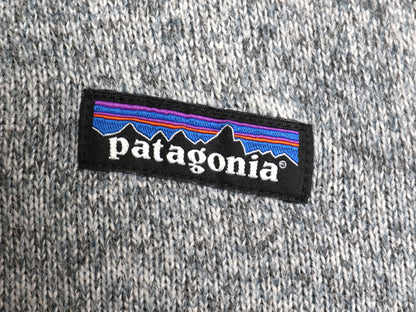 パタゴニア ベターセーター ベスト メンズ S 古着 18年製 フリース セーター 前開き フルジップ アウトドア 重ね着 ワンポイント 杢 グレー