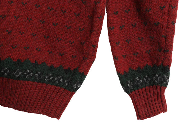 80s ウールリッチ デザイン ニット セーター メンズ XL / ヴィンテージ ウール バーズアイ ハンティング ノルディック 絵柄 大きいサイズ