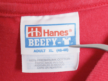 90s ★ ミニッツメイド グラフィック プリント Tシャツ メンズ XL 古着 オールド 企業物 当時物 ヘビーウェイト ロゴ 大きいサイズ レッド