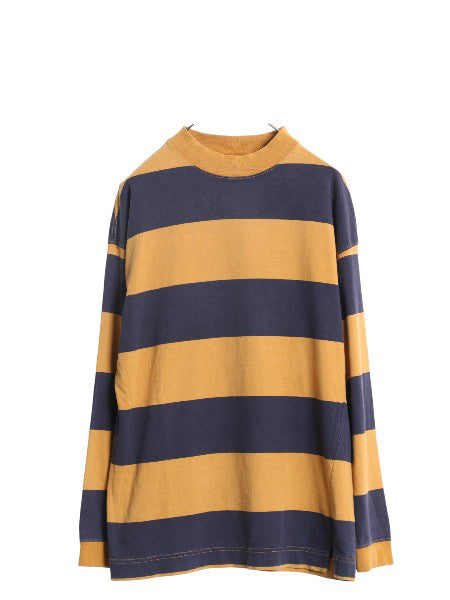 90s USA製 オールド ギャップ モックネック ワイド ボーダー 長袖 Tシャツ メンズ S / オールド ロンT カットソー ヘビーウェイト ツートン
