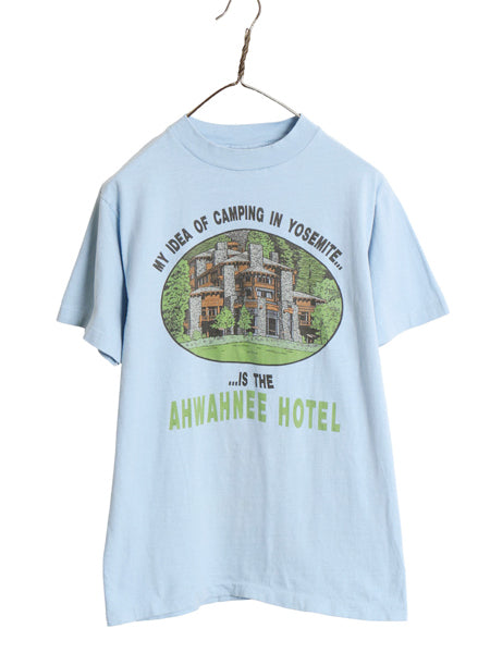80s USA製 イラスト プリント Tシャツ メンズ M 小さめ S ヴィンテージ ホテル スーベニア グラフィック ヘビーウェイト シングルステッチ