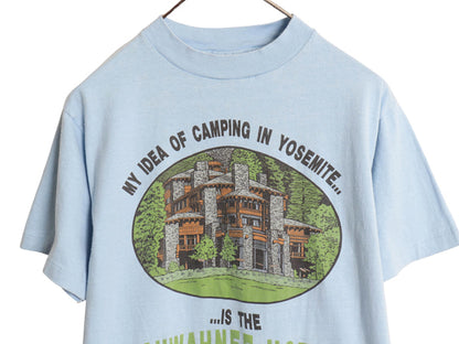 80s USA製 イラスト プリント Tシャツ メンズ M 小さめ S ヴィンテージ ホテル スーベニア グラフィック ヘビーウェイト シングルステッチ