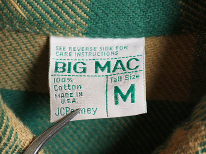 70s ★ ビッグマック チェック ヘビー フランネル シャツ メンズ M / ヴィンテージ JCペニー コットン ネルシャツ 長袖シャツ ポケット付き