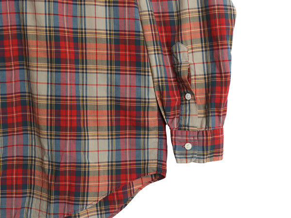 90s ポロ ラルフローレン チェック 長袖 シャツ メンズ L / 古着 オールド 薄手 コットン マルチカラー ポケット付き カジュアル ゆったり