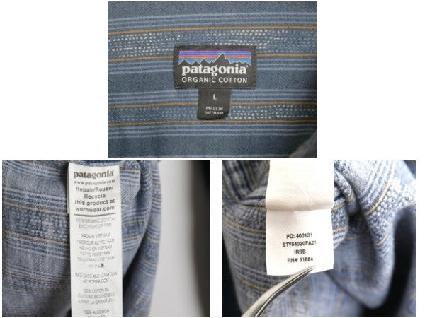 パタゴニア ロングスリーブ フィヨルド フランネル シャツ メンズ L / 21年製 アウトドア ストライプ ネルシャツ 長袖シャツ マルチカラー