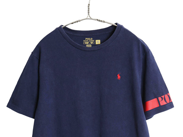 ポロ ラルフローレン 半袖 Tシャツ ボーイズ XL メンズ M 程/ カットソー ヘビーウェイト コットン 袖 プリント ワンポイント ポニー 刺繍
