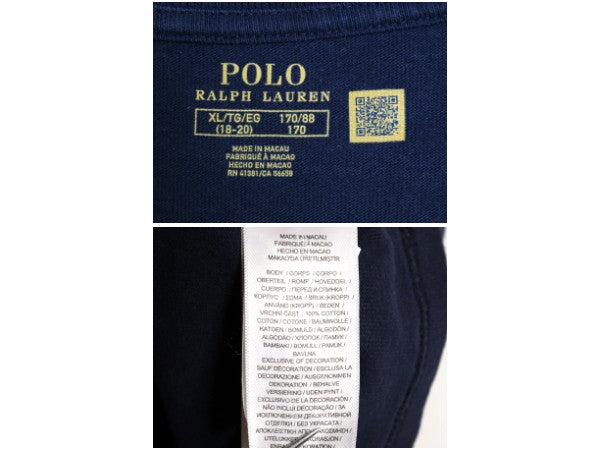 ポロ ラルフローレン 半袖 Tシャツ ボーイズ XL メンズ M 程/ カットソー ヘビーウェイト コットン 袖 プリント ワンポイント ポニー 刺繍