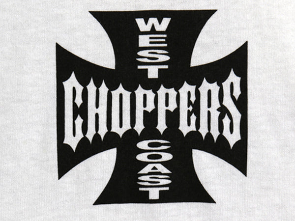 デッドストック 90s ★ WEST COAST CHOPPERS アイアンクロス ロゴ プリント Tシャツ メンズ M / オールド 初期 バイク チョッパー anvil 白