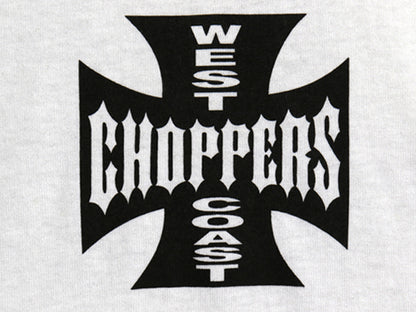 デッドストック 90s ★ WEST COAST CHOPPERS アイアンクロス ロゴ プリント Tシャツ メンズ M / オールド 初期 バイク チョッパー anvil 白