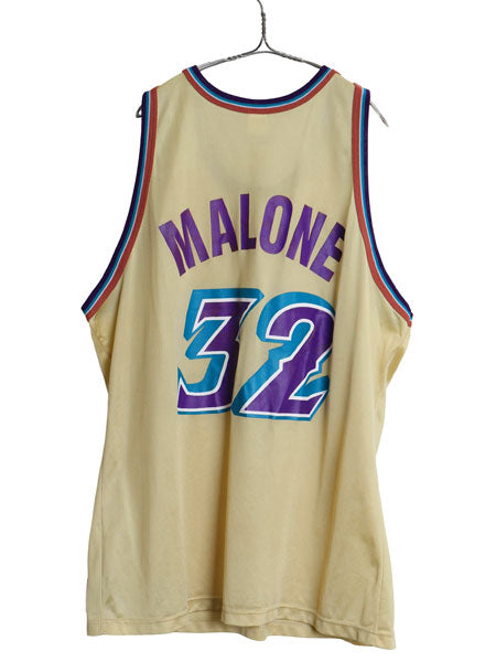 90s USA製 ユタ ジャズ メッシュ タンクトップ メンズ XXXL 程 オールド NBA オフィシャル チャンピオン ユニフォーム バスケ 大きいサイズ