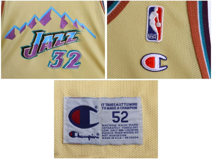 90s USA製 ユタ ジャズ メッシュ タンクトップ メンズ XXXL 程 オールド NBA オフィシャル チャンピオン ユニフォーム バスケ 大きいサイズ