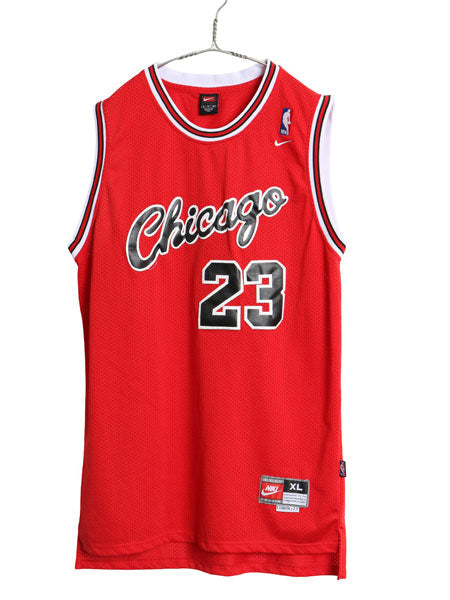 00s ブルズ メッシュ タンクトップ メンズ XL / オールド NBA オフィシャル ナイキ マイケル ジョーダン ユニフォーム 重ね着 大きいサイズ