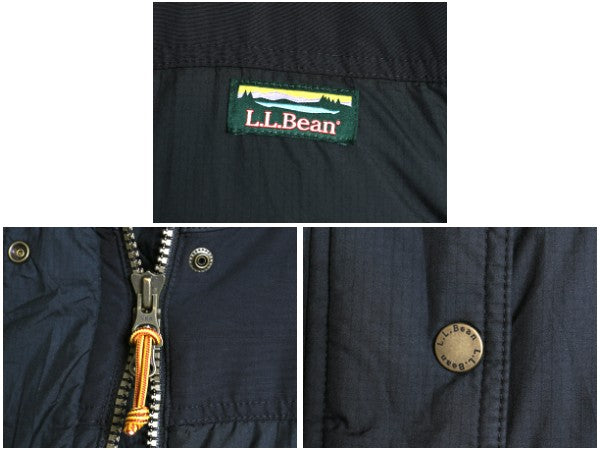 エルエルビーン ナイロン ダウン ジャケット 1X レディース XL 古着 650フィル フルジップ フード パーカー ハーフコート 大きいサイズ 黒