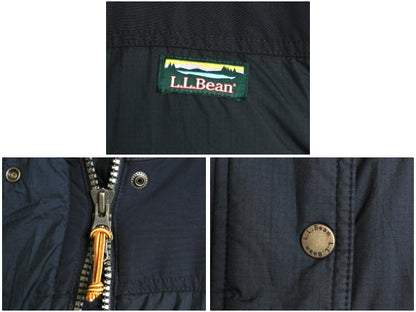 エルエルビーン ナイロン ダウン ジャケット 1X レディース XL 古着 650フィル フルジップ フード パーカー ハーフコート 大きいサイズ 黒