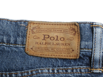 ポロ ラルフローレン デニム パンツ メンズ 34 32 / 古着 ヴィンテージ ペンキ 加工 ジーンズ ジーパン ストレート ストレッチ ヒゲ アタリ