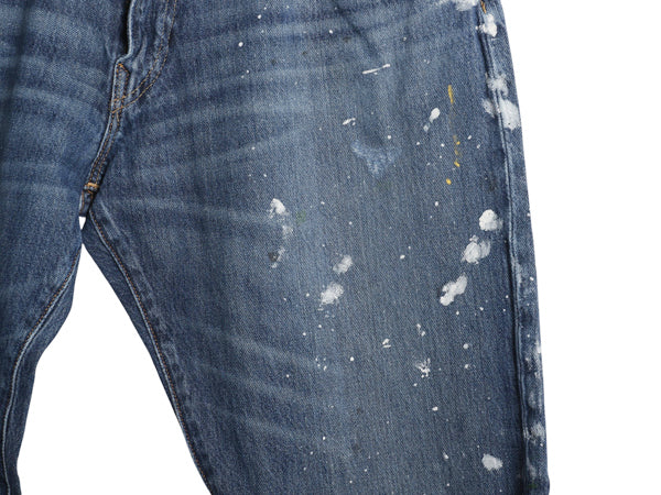 ポロ ラルフローレン デニム パンツ メンズ 34 32 / 古着 ヴィンテージ ペンキ 加工 ジーンズ ジーパン ストレート ストレッチ ヒゲ アタリ