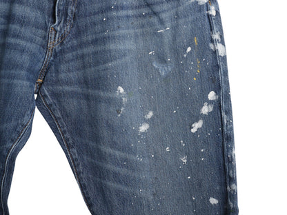ポロ ラルフローレン デニム パンツ メンズ 34 32 / 古着 ヴィンテージ ペンキ 加工 ジーンズ ジーパン ストレート ストレッチ ヒゲ アタリ